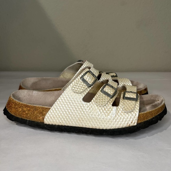 Birkenstock Betula Snake Python Print Triple Strap Sandals - Picture 1 of 8
